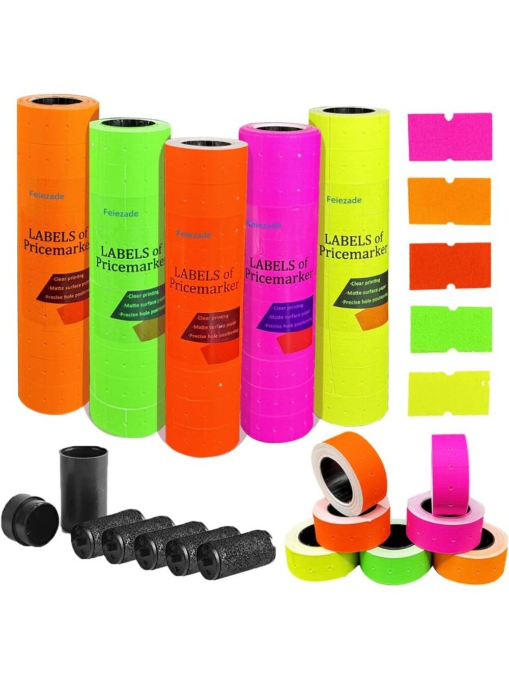 50 Rolls Blank Price Stickers - 20,000 Colorful Tags for Retail & Garage Sales